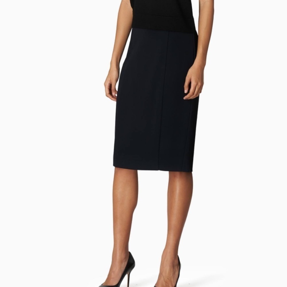 Carolina Herrera Knitwear Sz 10 pull on black pencil skirt wool blend